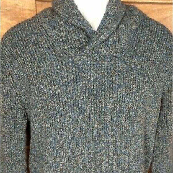 NWOT- American Eagle Shawl Collar Sweater Pullover Blue‎ Wool Blend - Picture 2 of 9